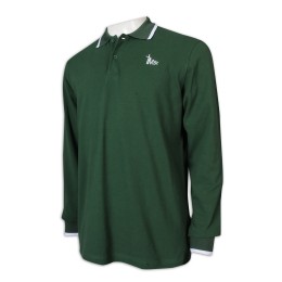 P1156 設計男裝長袖Polo恤 寬鬆 Polo恤製造商     墨綠色 P1156 設計男裝長袖Polo恤 寬鬆 Polo恤製造商     墨綠色